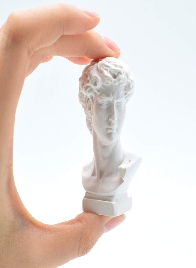 picaru Resin Bust Statue 2.76 Inch Plaster Figurines Mini Home Decoration Sculpture White for Art Hobbyist-David - Image 4